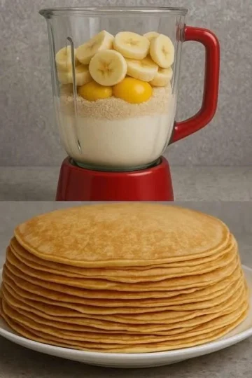 Deliciosos crepes de aveia com banana prontos para serem saboreados.