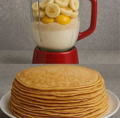 Deliciosos crepes de aveia com banana prontos para serem saboreados.