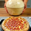 Masa deliciosa para pizza y pan recién horneado