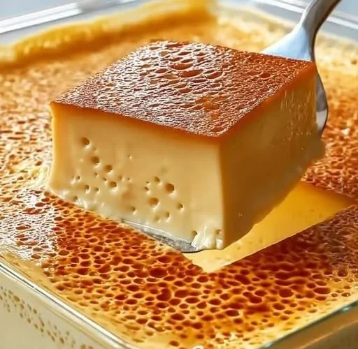 Flan de Baunilha da Vovó com caramelo dourado e textura cremosa