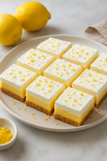 Barres Crémeuses au Citron Sans Cuisson