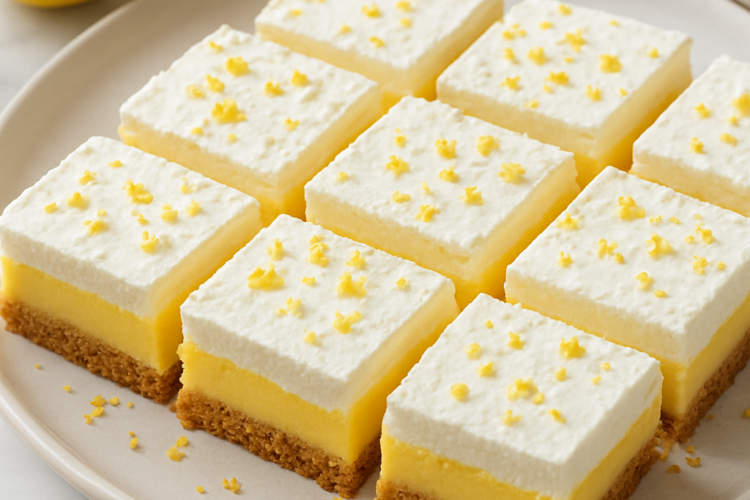 Barres Crémeuses au Citron Sans Cuisson