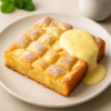 Gâteau aux pommes et à la crème anglaise