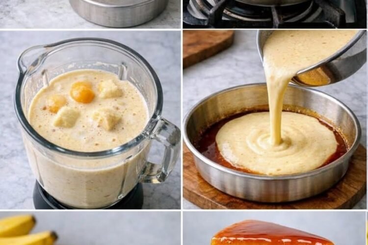 Sobremesa cremosa de banana caseira sem forno